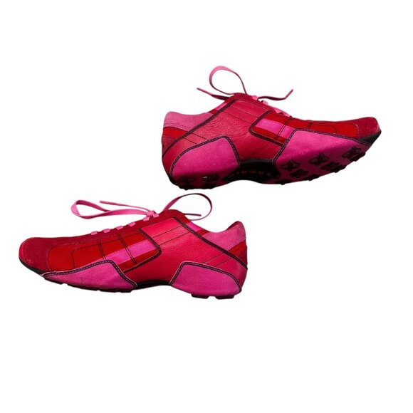Vintage Y2K Diesel Archive Aquila Lace Up Tennis Shoes Womens 9 Pink Red Suede - Picture 9 of 16